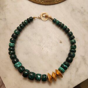 Beautiful Malachite Stone Bead Necklace